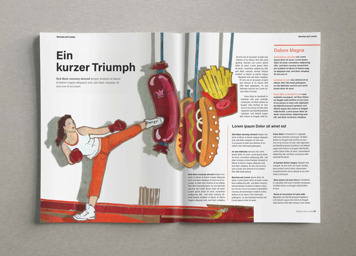 Editorial Illustration zum Thema Kampf dem Übergewicht