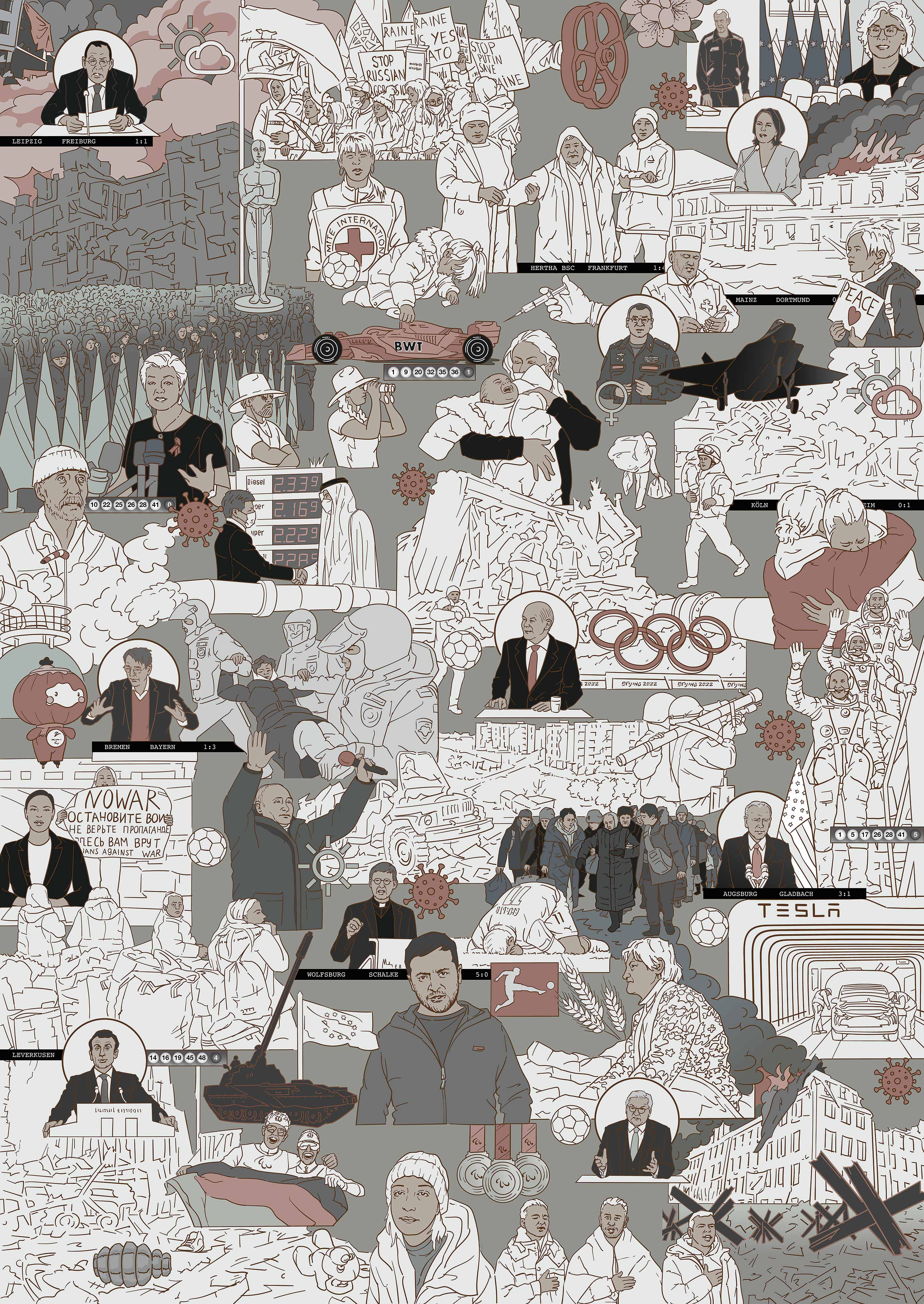 Der Nachrichtenteppich -Die Märznachrichten 2022 - von Katja Weikenmeier